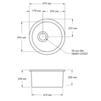 Turner Hastings Cuisine Round 47 Inset or Undermount Fireclay Sink - CUR47FS-MB