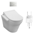 TOTO MH Wall Faced Toilet and D Shape Washlet w- Side Control w/Flush Plate