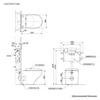TOTO Hayon D-Shape Wall Faced Toilet - CW254PJT1WS - CW254PJT1WS + TC252SJ + TH,918
