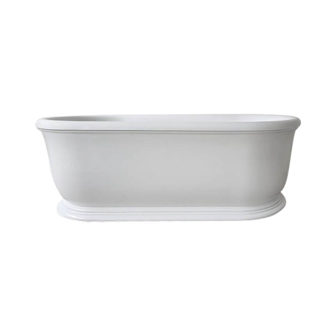 Turner Hastings Camden 1800 TitanCast Solid Surface Freestanding Bath without Overflow - Satin Silk White - CM1800TCB