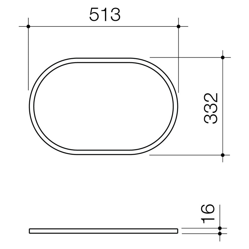 Caroma Liano II 530mm Pill Basin Dress Ring - Chrome