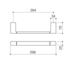 Caroma Luna Hand Towel Rail - Brushed Nickel - 99611BN