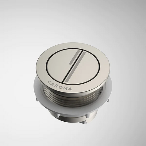 Caroma Luna Dual Flush Round Cistern Flush Button - Brushed Nickel