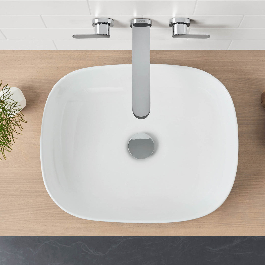 Caroma Tribute 480 Curved Rectangle Above Counter Basin - White - 874900W