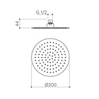 Caroma Urbane II 200mm Round Rain Shower - Chrome - 99663C4E