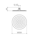 Caroma Urbane II 200mm Round Rain Shower - Chrome