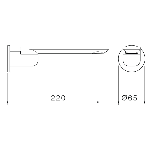 Caroma Urbane II 220mm Bath Swivel Spout - Gun Metal 99669GM