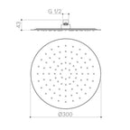 Caroma Urbane II 300mm Round Rain Shower - Brushed Brass - 99634BB3A