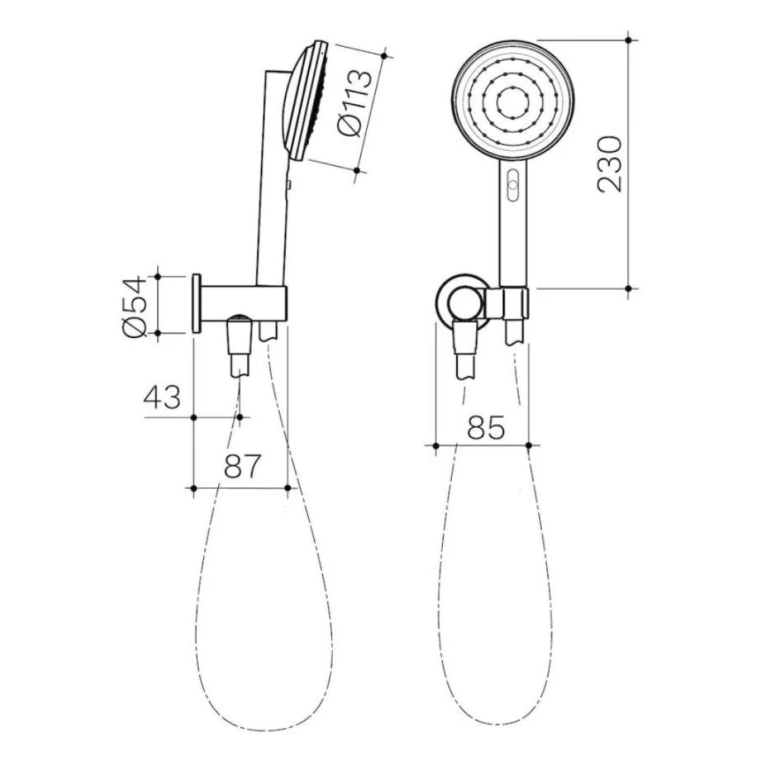 Caroma Urbane II Hand Shower - Gun Metal - 99633GM4E