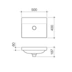 Caroma Urbane II Inset Basin w/Tap Landing - No Taphole - 878300W