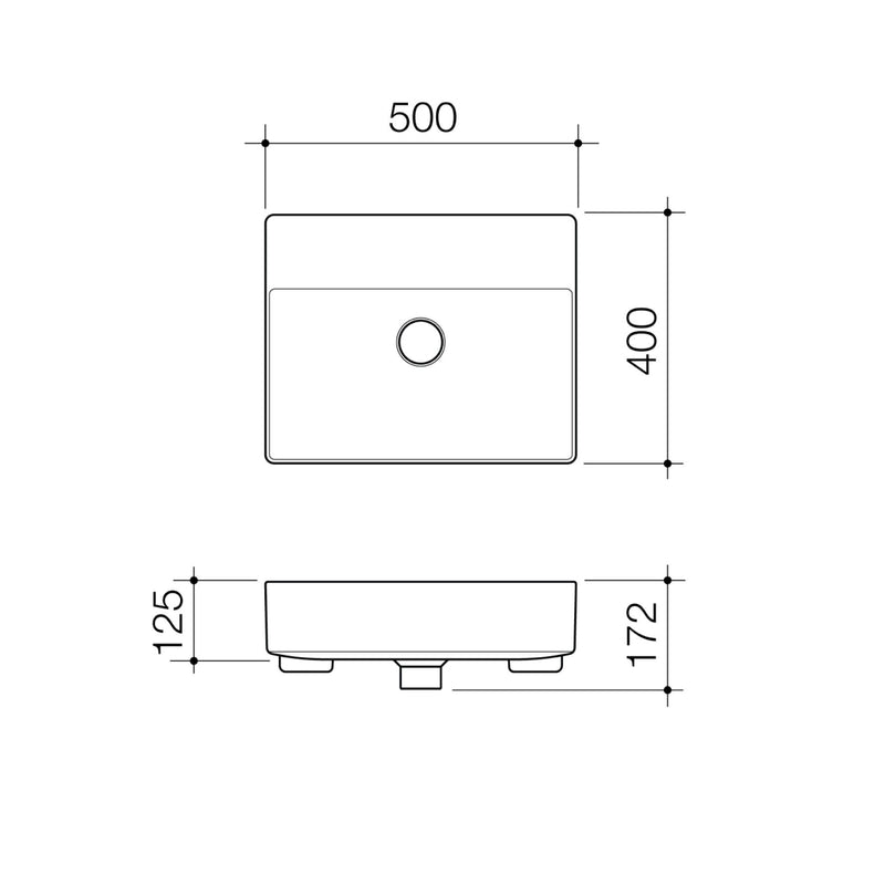 Caroma Urbane II Semi Recessed Basin - No Taphole