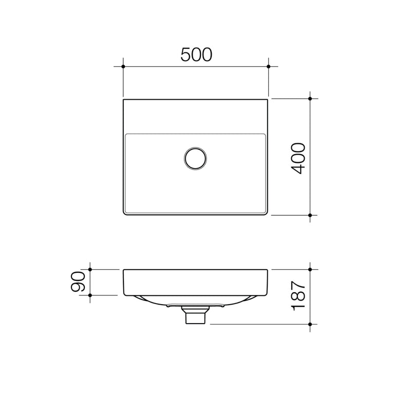 Caroma Urbane II Wall Hung Basin - No Taphole
