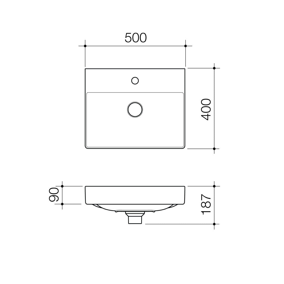 Caroma Urbane II Wall Hung Basin - One Taphole - 878610W