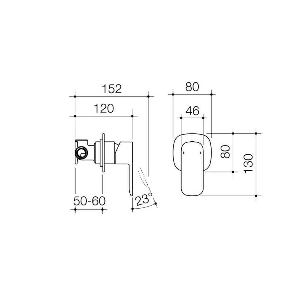 Caroma Contura Bath-Shower Wall Mixer - Chrome - 99585C