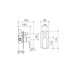 Caroma Contura Bath-Shower Mixer with Diverter - Chrome - 99586C