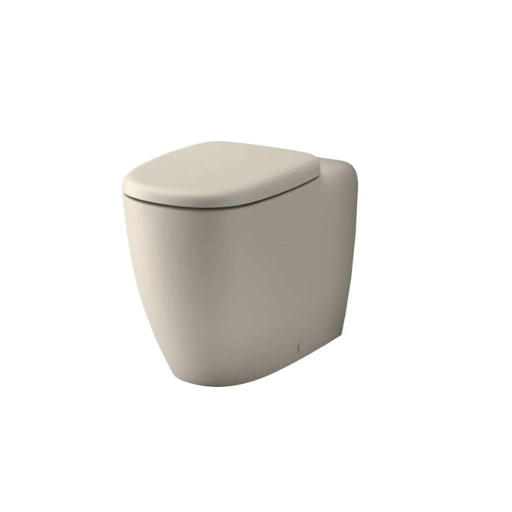Caroma Contura II Cleanflush® Invisi Series II® Wall Faced Suite - Clay - Brushed Bronze Flush Plate - 848901CL + 848810BBZ