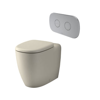 Caroma Contura II Cleanflush® Invisi Series II® Wall Faced Suite - Clay - Chrome Flush Plate - 848901CL + 848810C