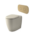 Caroma Contura II Cleanflush® Invisi Series II® Wall Faced Suite - Clay - Brushed Brass Flush Plate - 848901CL + 848810BB