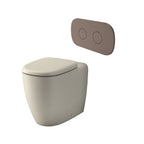 Caroma Contura II Cleanflush® Invisi Series II® Wall Faced Suite - Clay - Brushed Bronze Flush Plate - 848901CL + 848810BBZ