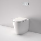 Caroma Contura II Cleanflush® Invisi Series II® Wall Faced Suite - Matte White - Brushed Bronze Flush Plate - 848901MW + 848810BBZ