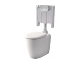 Caroma Contura II Cleanflush® Invisi Series II® Wall Faced Suite - Matte White - Brushed Brass Flush Plate - 848901MW + 848810BB