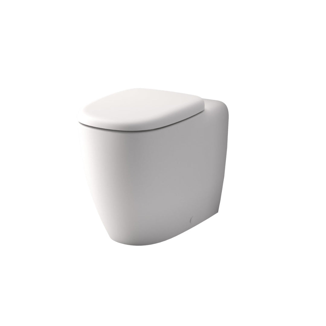 Caroma Contura II Cleanflush® Invisi Series II® Wall Faced Suite - Matte White - Brushed Brass Flush Plate - 848901MW + 848810BB
