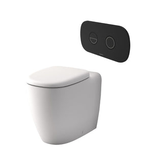 Caroma Contura II Cleanflush® Invisi Series II® Wall Faced Suite - Matte White - Black Flush Plate - 848901MW + 848810B