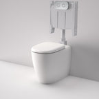 Caroma Contura II Cleanflush® Invisi Series II® Wall Faced Suite - Matte White - Brushed Bronze Flush Plate - 848901MW + 848810BBZ
