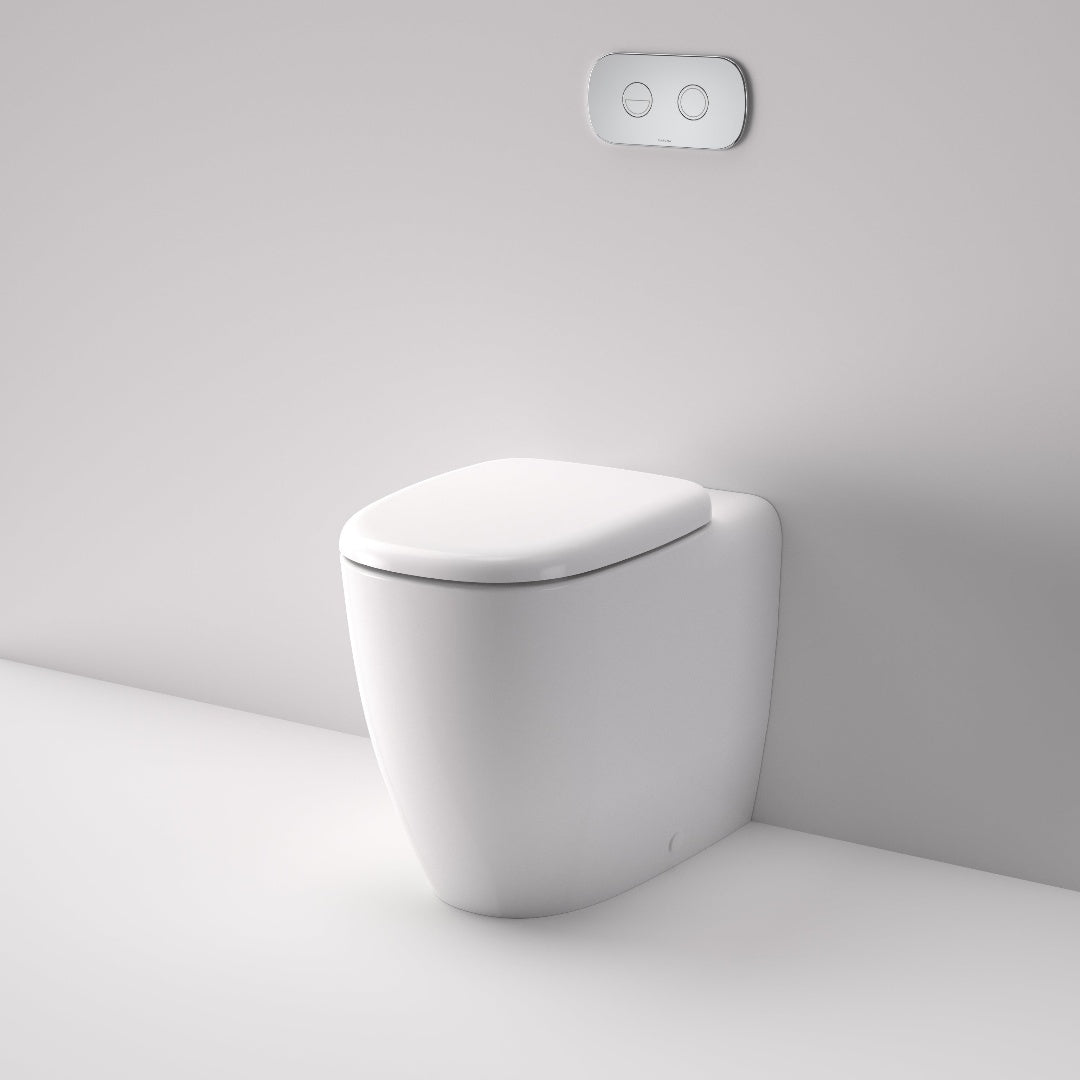 Caroma Contura II Cleanflush® Invisi Series II® Wall Faced Suite - Chrome Flush Plate - 848901W + 848810C