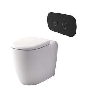 Caroma Contura II Cleanflush® Invisi Series II® Wall Faced Suite - Black Flush Plate - 848901W + 848810B