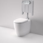 Caroma Contura II Cleanflush® Invisi Series II® Wall Faced Suite - Brushed Brass Flush Plate - 848901W + 848810BB