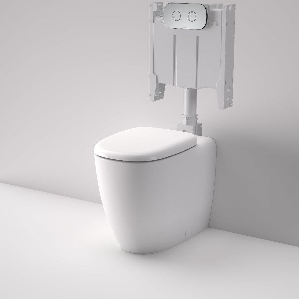 Caroma Contura II Cleanflush® Invisi Series II® Wall Faced Suite - Black Flush Plate - 848901W + 848810B