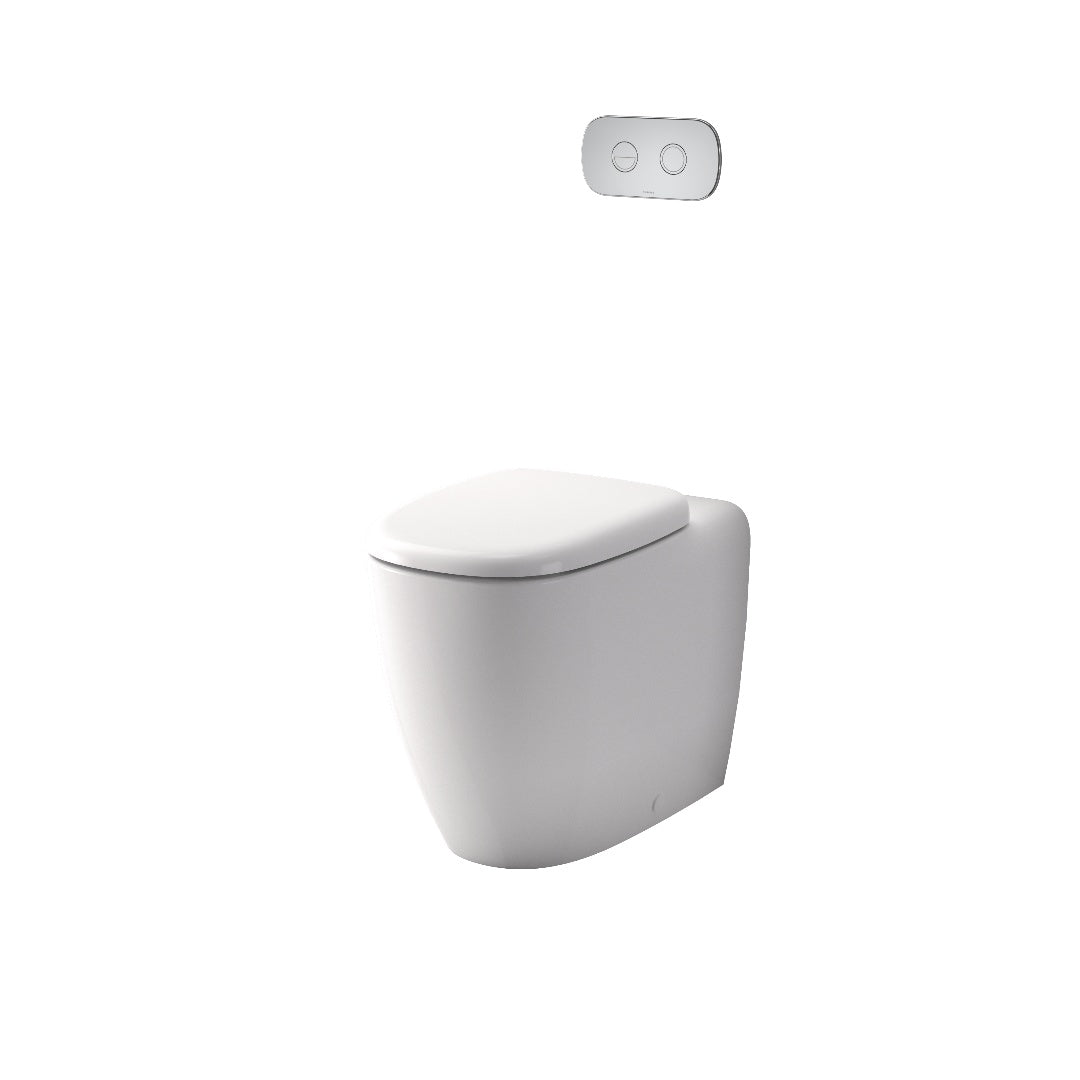 Caroma Contura II Cleanflush® Invisi Series II® Wall Faced Suite - Chrome Flush Plate - 848901W + 848810C