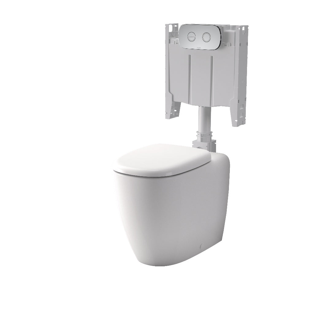 Caroma Contura II Cleanflush® Invisi Series II® Wall Faced Suite - Black Flush Plate - 848901W + 848810B