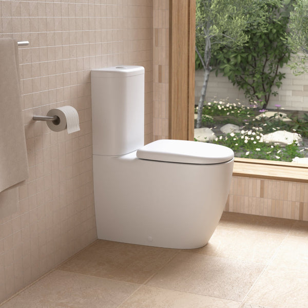 Caroma Contura II Cleanflush® Wall Faced Close Coupled Matte White Suite - Bottom Inlet