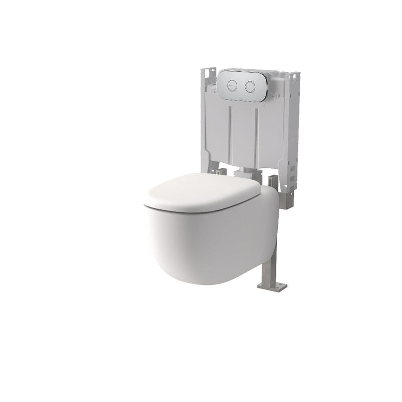 Caroma Contura II Cleanflush® Wall Hung Invisi Series II® Suite GermGard®Uc - Matte White - Black Flush Plate