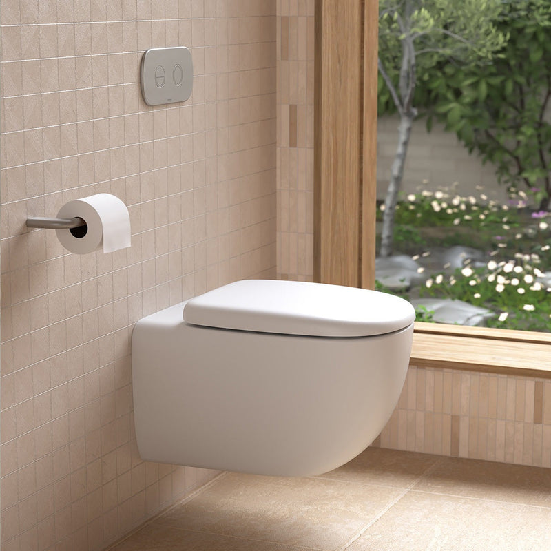 Caroma Contura II Cleanflush® Wall Hung Invisi Series II® Suite GermGard®Uc - Matte White - Black Flush Plate
