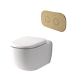 Caroma Contura II Cleanflush® Wall Hung Invisi Series II® Suite GermGard®Uc - Matte White - Brushed Brass Flush Plate - 849002MW + 848810BB