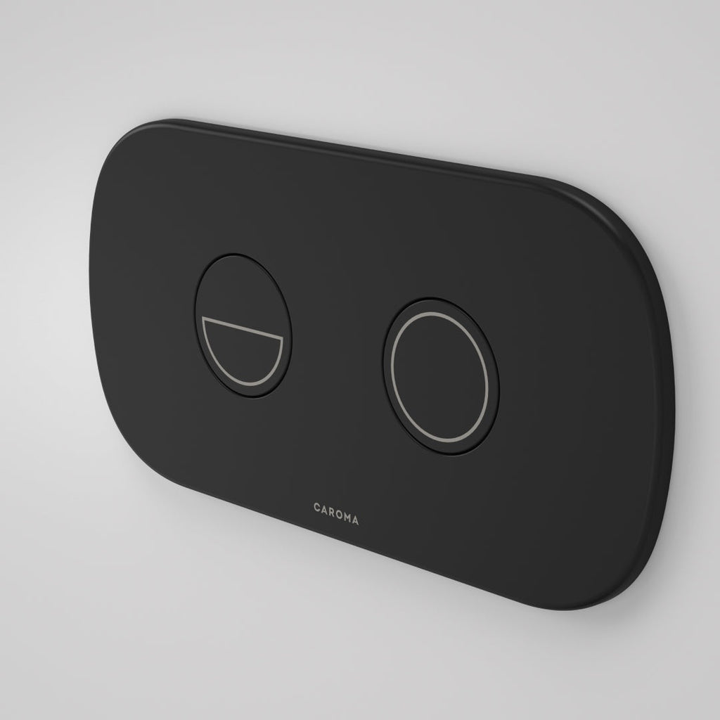 Caroma Contura II Cleanflush® Wall Hung Invisi Series II® Suite GermGard® - Matte White - Black Flush Plate - 849001MW + 848810B