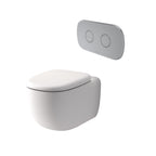 Caroma Contura II Cleanflush® Wall Hung Invisi Series II® Suite GermGard® - Matte White - Chrome Button - 849001MW + 848810C