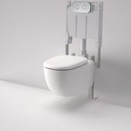 Caroma Contura II Cleanflush® Wall Hung Invisi Series II® Suite GermGard® - Matte White - Brushed Brass - 849001MW + 848810BB