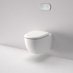 Caroma Contura II Cleanflush® Wall Hung Invisi Series II® Suite GermGard® Sbw - Matte White - Brushed Brass Flush Plate - 849003MW + 848810BB