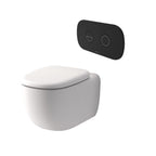 Caroma Contura II Cleanflush® Wall Hung Invisi Series II® Suite GermGard® Sbw - Matte White - Black Flush Plate - 849003MW + 848810B