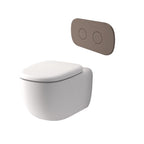 Caroma Contura II Cleanflush® Wall Hung Invisi Series II® Suite GermGard® Sbw - Matte White - Brushed Bronze Flush Plate Button - 849003MW + 848810BBZ
