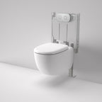 Caroma Contura II Cleanflush® Wall Hung Invisi Series II® Suite GermGard® Sbw - Matte White - Chrome Flush Plate - 849003MW + 848810C