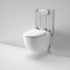 Caroma Contura II Cleanflush® Wall Hung Invisi Series II® Suite GermGard® Sbw - Matte White - Brushed Brass Flush Plate - 849003MW + 848810BB