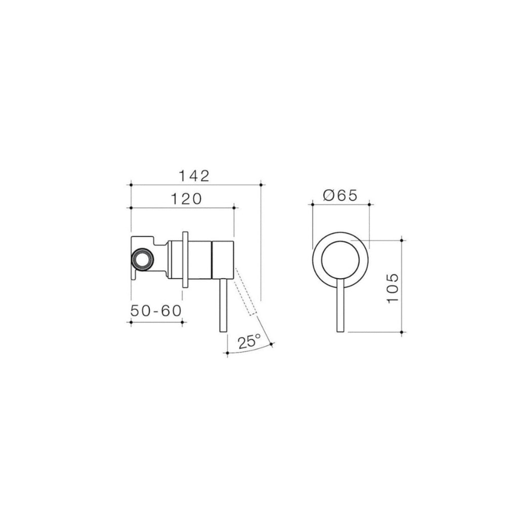 Caroma Liano II Bath-Shower Wall Mixer - Brushed Nickel - 96360BN
