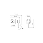 Caroma Liano II Bath-Shower Wall Mixer - Brushed Nickel - 96360BN