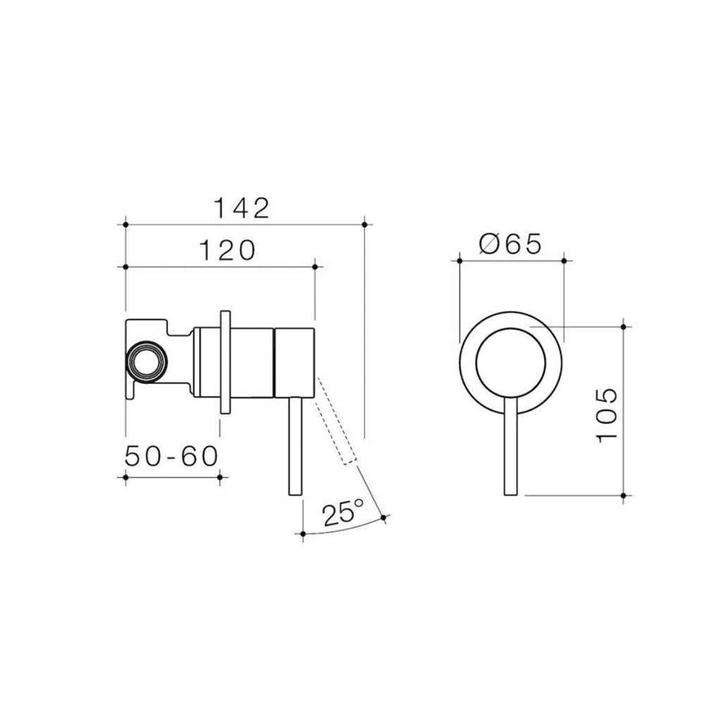 Caroma Liano II Bath-Shower Wall Mixer - Gun Metal - 96360GM