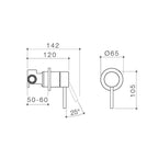 Caroma Liano II Bath-Shower Wall Mixer - Matte Black - 96360B